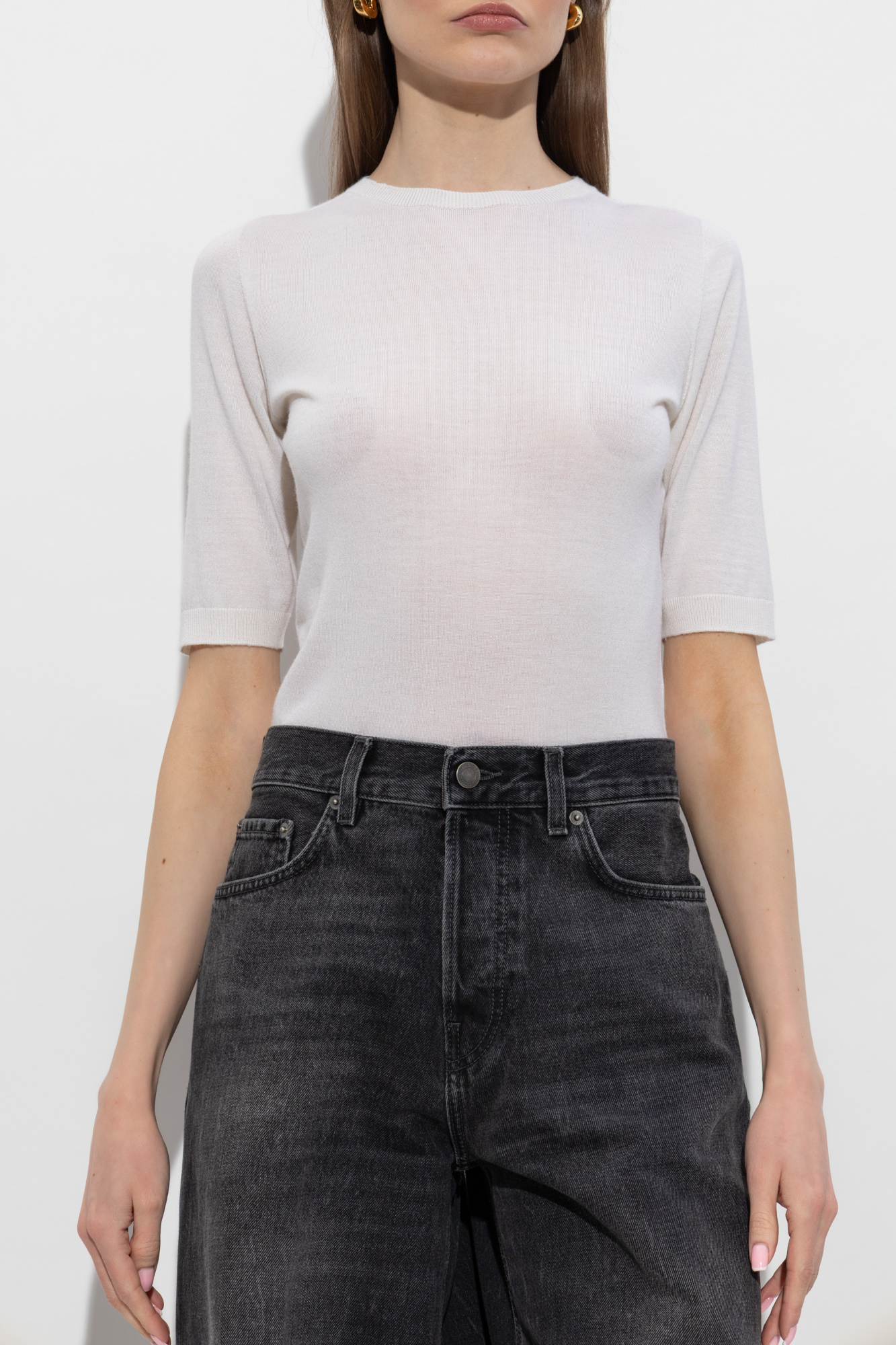 美品☆FABIANAFILIPPI☆ブラウスXS Poplin long shirt, optical white for Women | Fabiana Filippi®